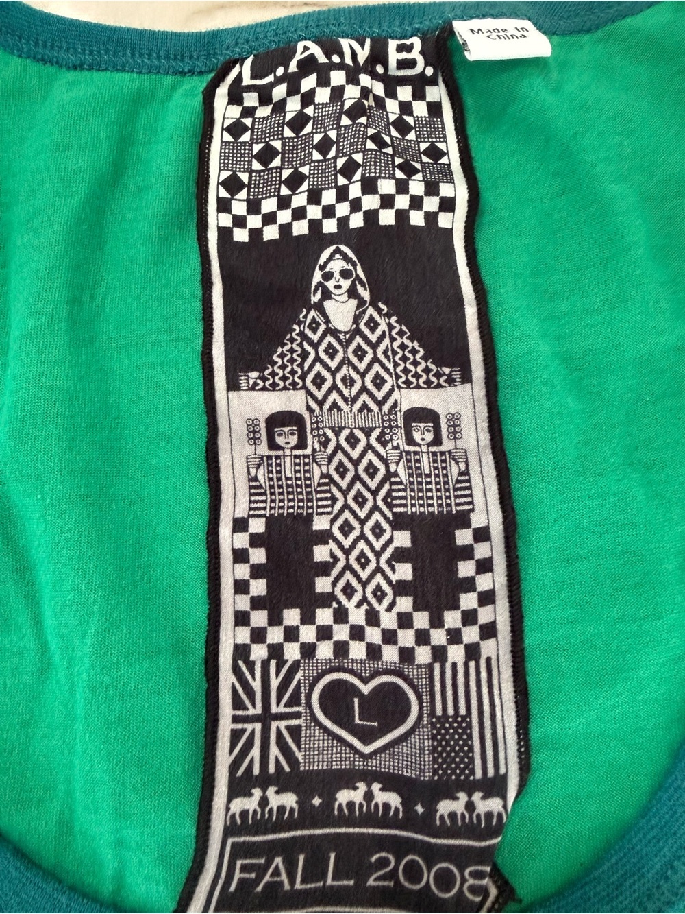 L.A.M.B. Rare‎ 2008 Collection Gwen Stefani Green Tank Top Vintage Y2K Sz Large - Picture 2 of 5